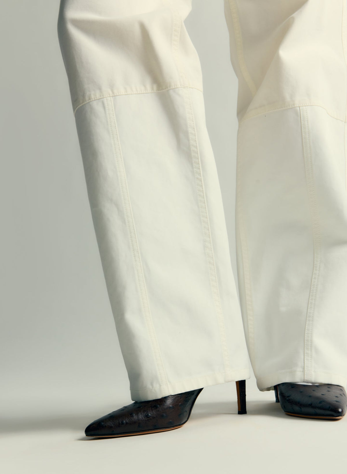 Patchwork Twill Cargo Fischer Jean White - Tibi