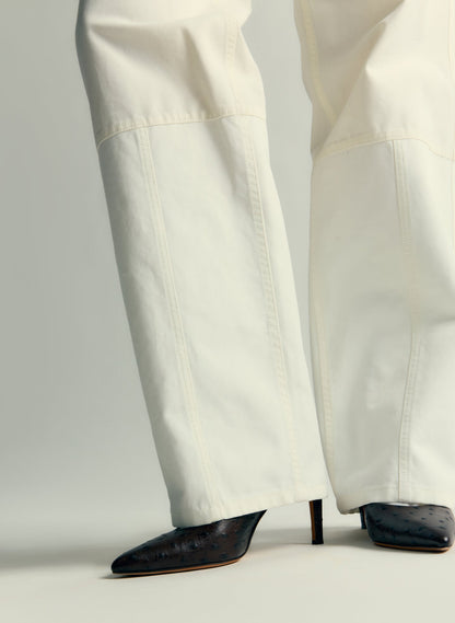 Patchwork Twill Cargo Fischer Jean White - Tibi