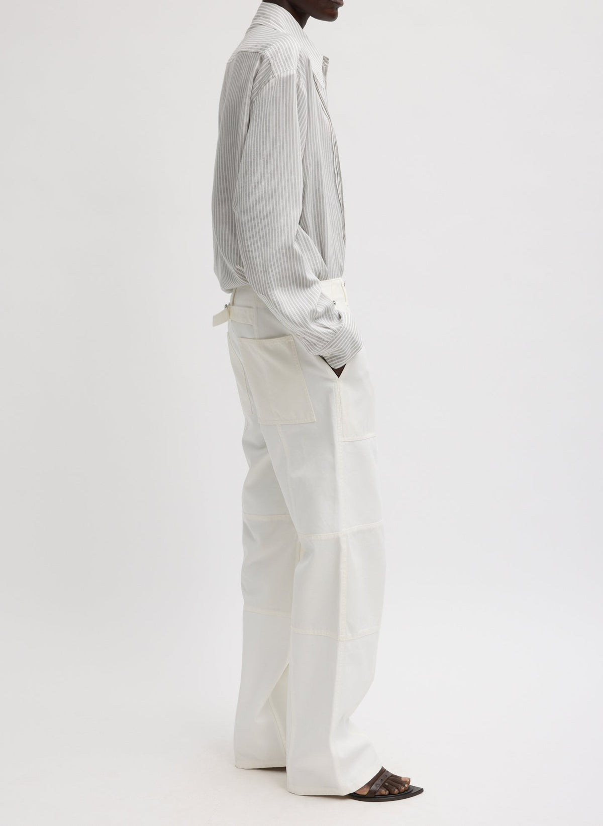 Patchwork Twill Cargo Fischer Jean White - Tibi