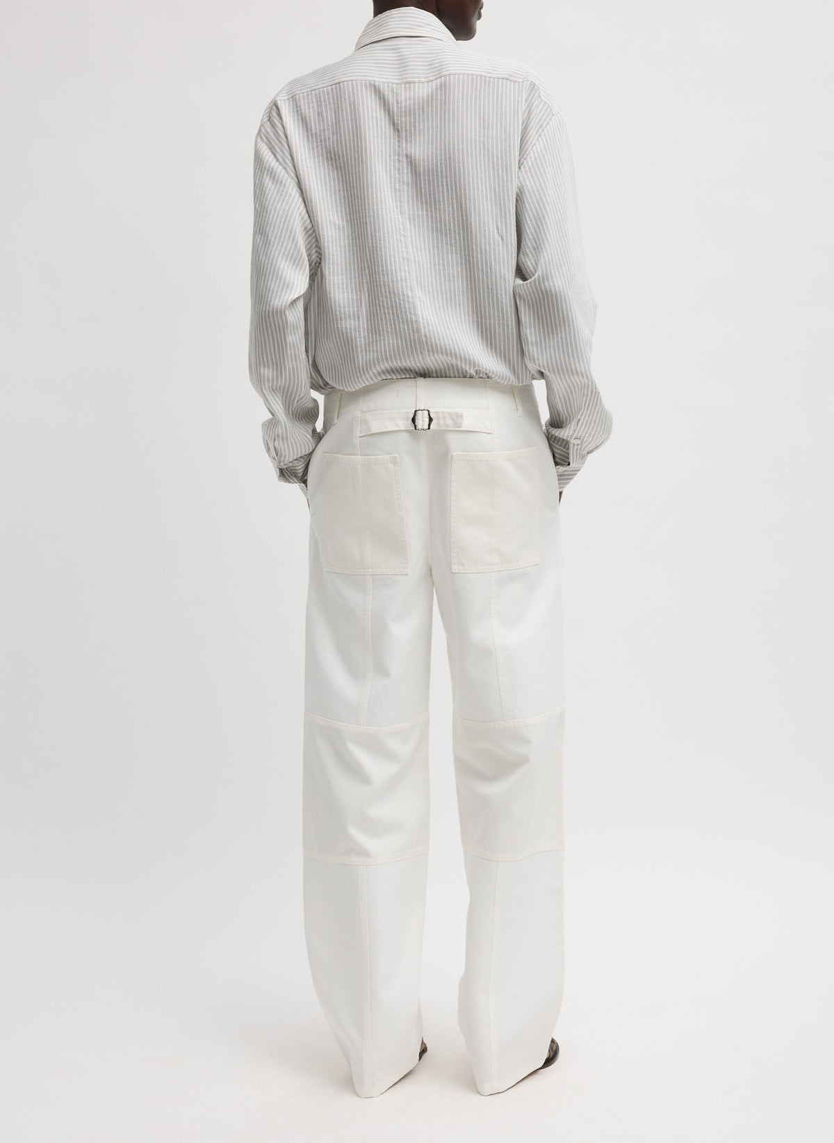 Patchwork Twill Cargo Fischer Jean White - Tibi