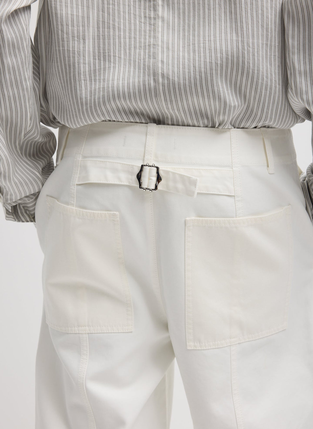 Patchwork Twill Cargo Fischer Jean White - Tibi