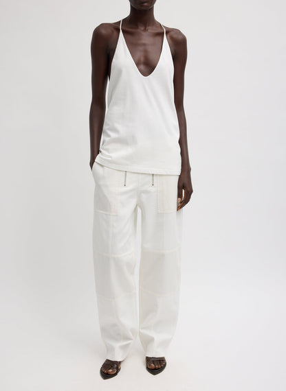 Patchwork Twill Cargo Fischer Jean White - Tibi