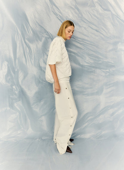 Nylon Snap Pull On Jogger White - Tibi