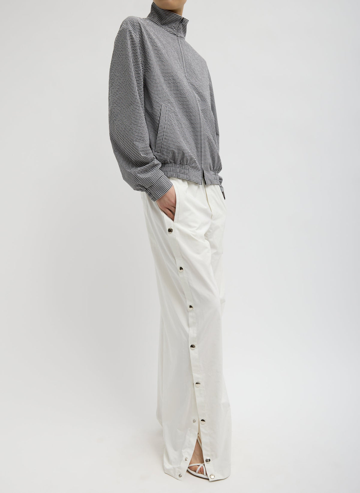 Nylon Snap Pull On Jogger White - Tibi