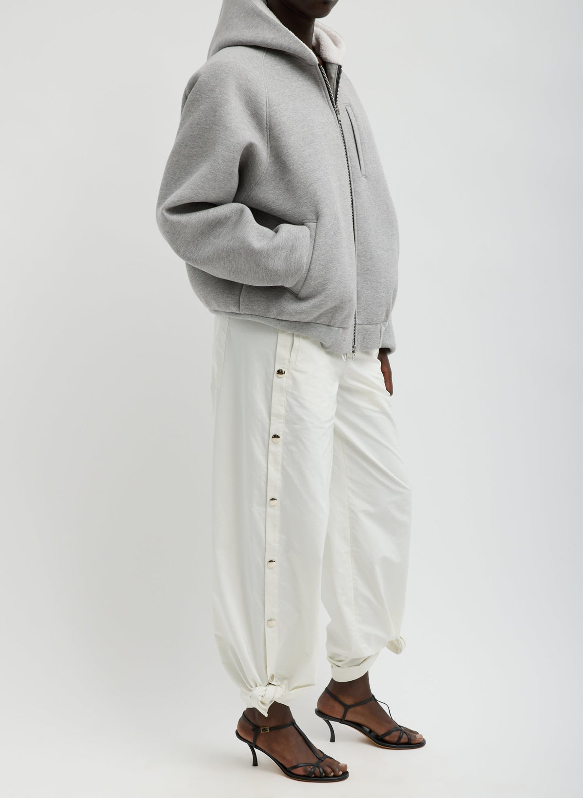 Nylon Snap Pull On Jogger White - Tibi