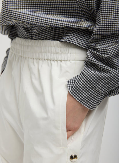 Nylon Snap Pull On Jogger White - Tibi