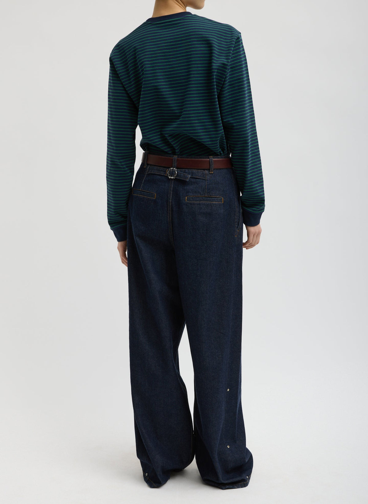 Indigo Denim Triple Pleat Jean Indigo - Tibi
