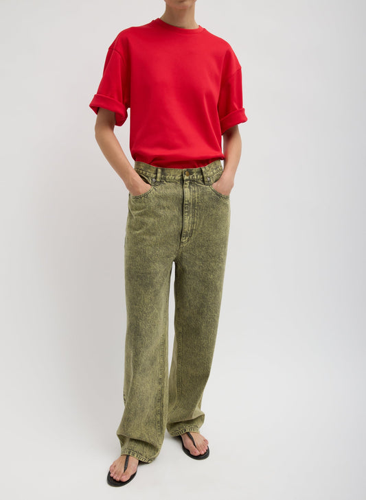 Lab Washed Denim Dennis Jean Acid Yellow - Tibi