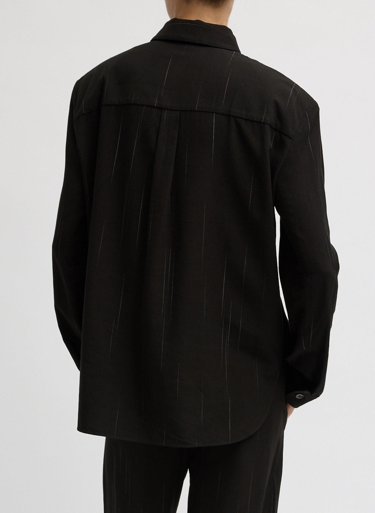 Viscose Suiting Detached Shirt Black Multi - Tibi