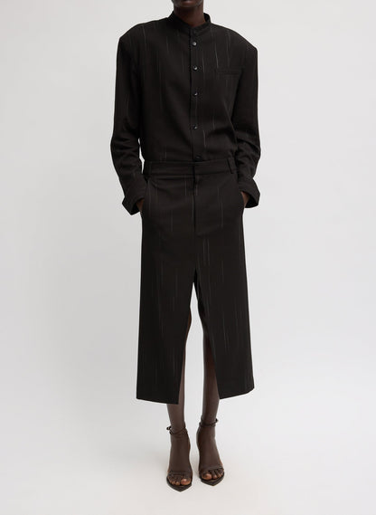 Viscose Suiting Detached Shirt Black Multi - Tibi