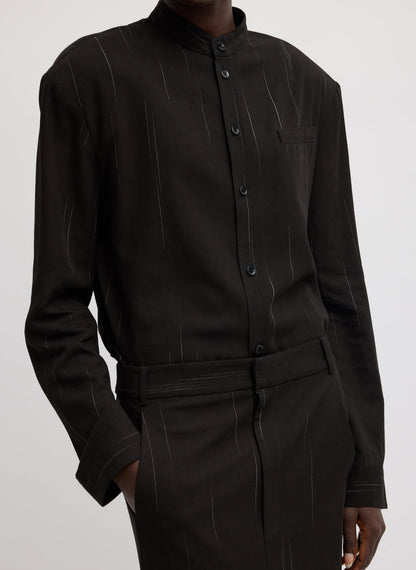 Viscose Suiting Detached Shirt Black Multi - Tibi