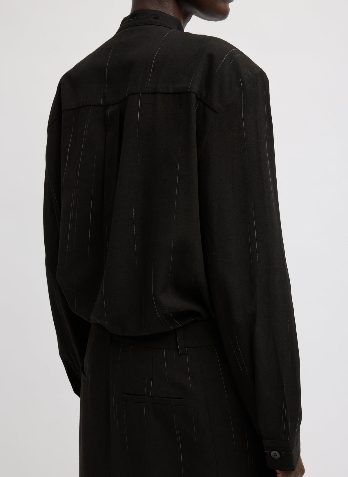 Viscose Suiting Detached Shirt Black Multi - Tibi
