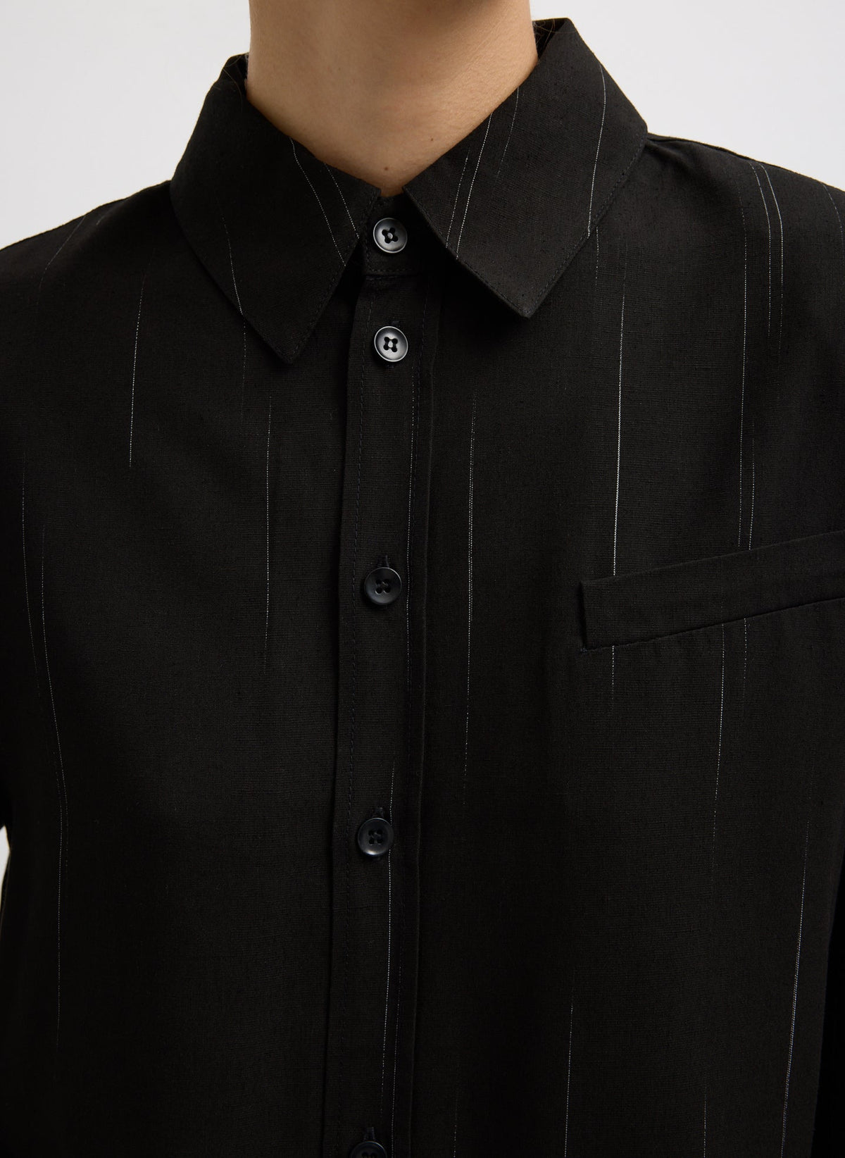 Viscose Suiting Detached Shirt Black Multi - Tibi
