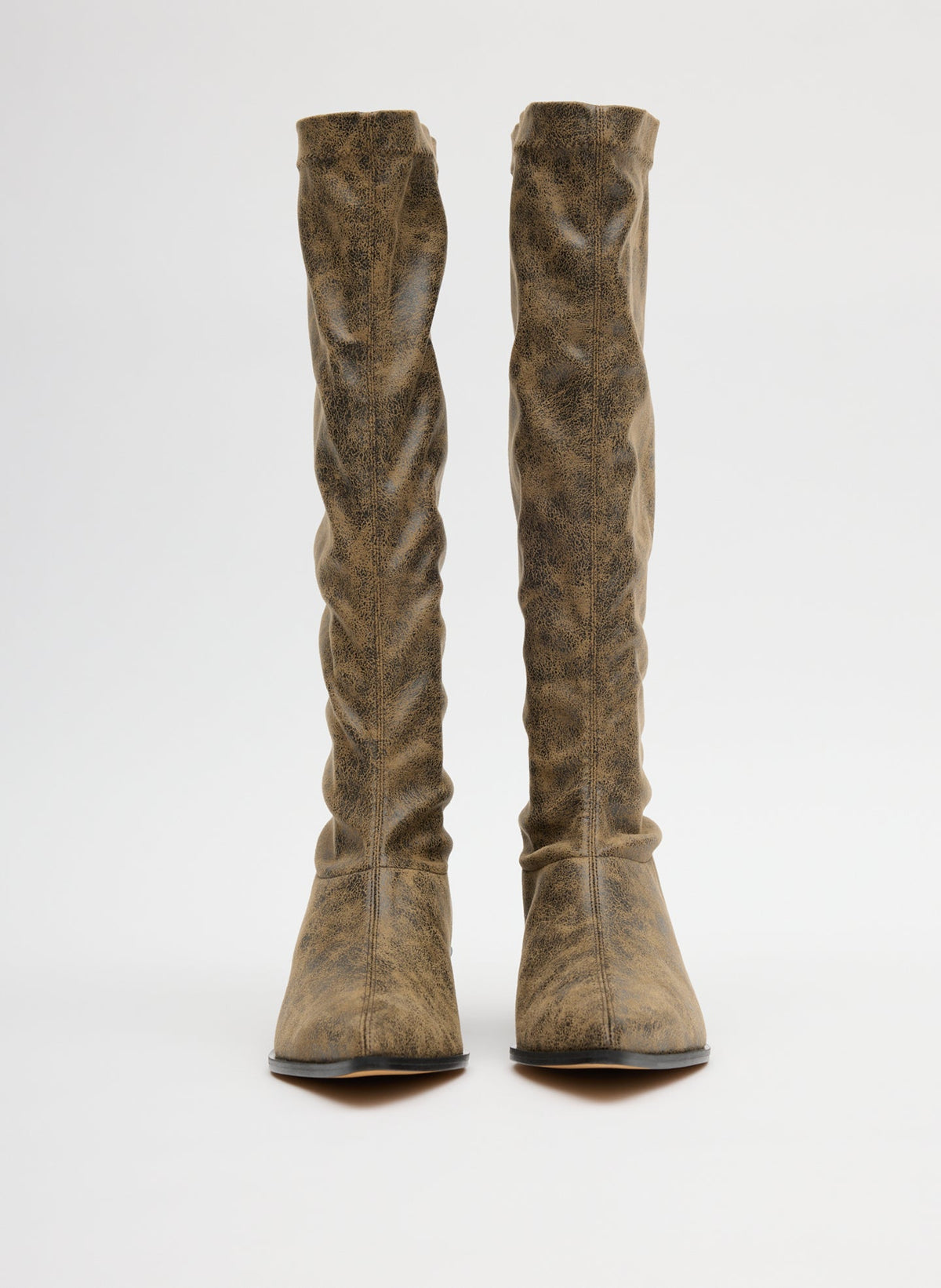 Distressed Bronson Boot - Regular Calf Black/Tan Multi - Tibi