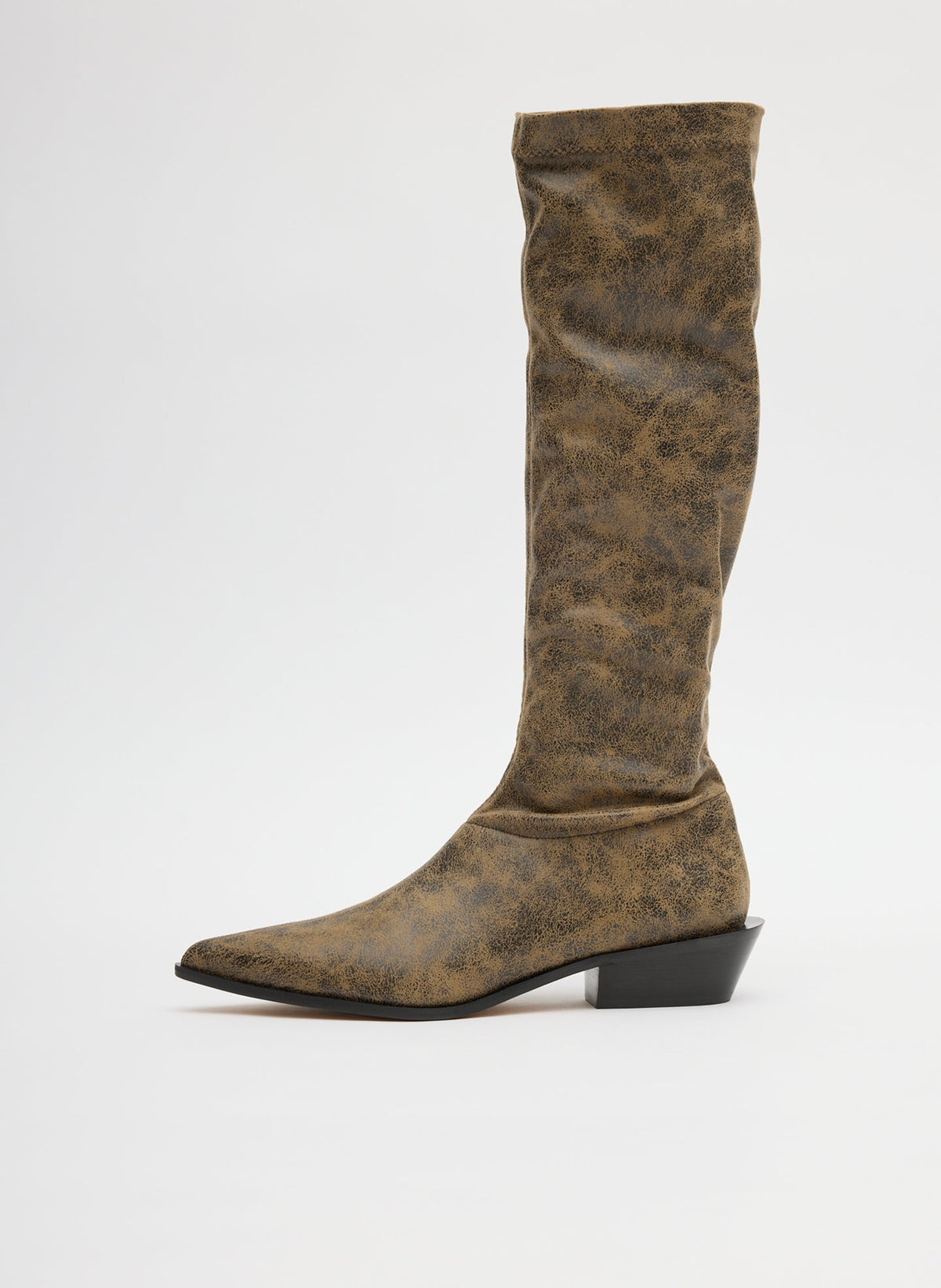 Distressed Bronson Boot - Regular Calf Black/Tan Multi - Tibi