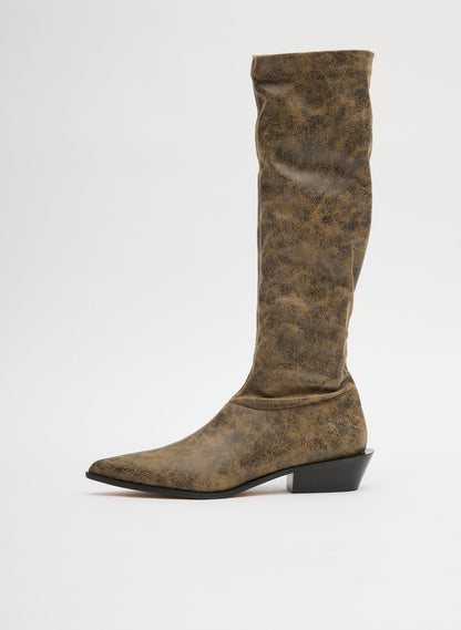 Distressed Bronson Boot - Regular Calf Black/Tan Multi - Tibi