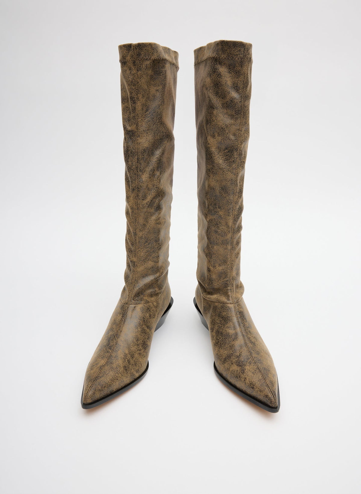 Distressed Bronson Boot - Regular Calf Black/Tan Multi - Tibi