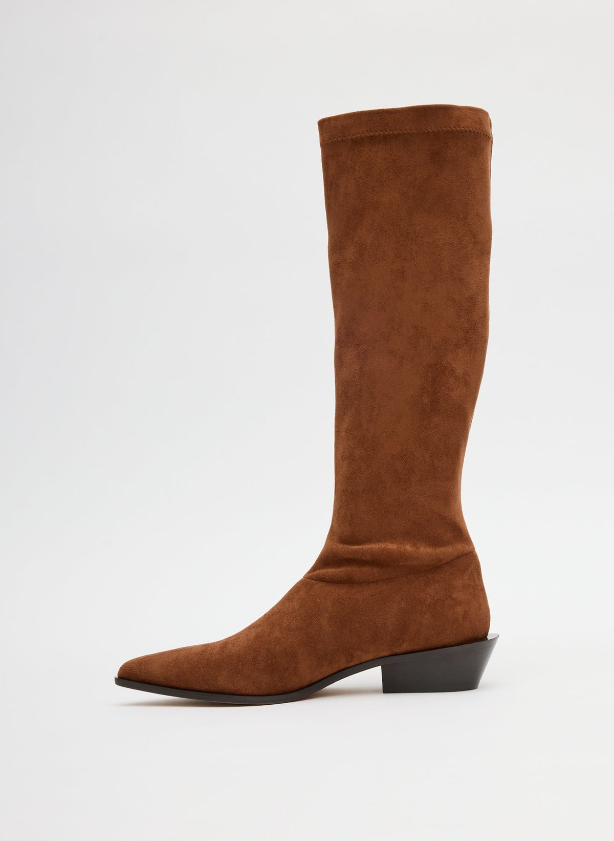 Faux Suede Bronson Boot - Narrow Calf Light Brown - Tibi