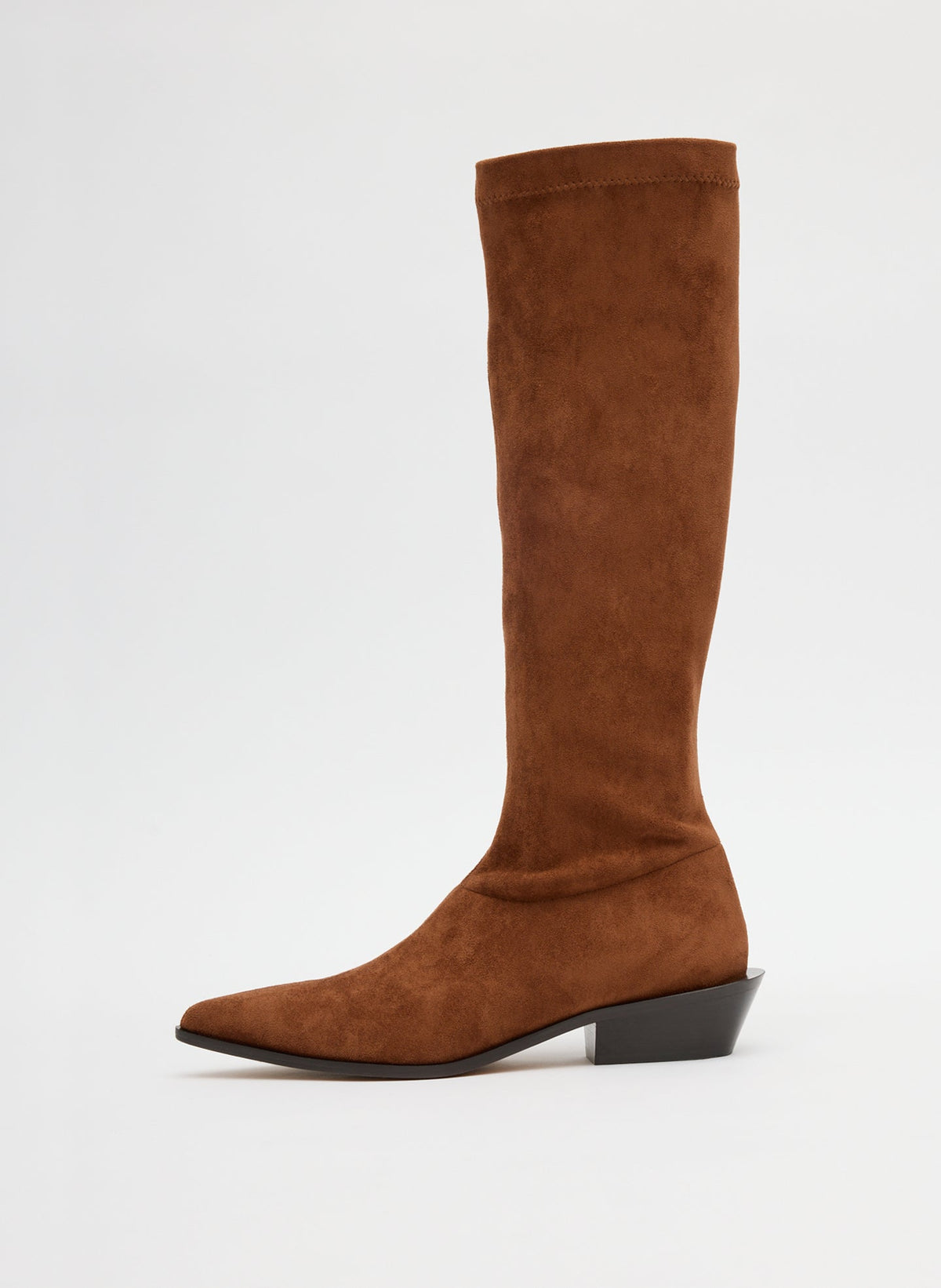 Faux Suede Bronson Boot - Regular Calf Light Brown - Tibi