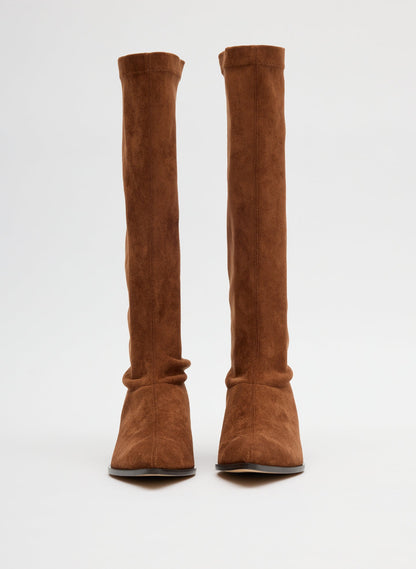 Faux Suede Bronson Boot - Regular Calf Light Brown - Tibi