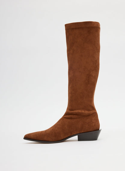 Faux Suede Bronson Boot - Regular Calf Light Brown - Tibi