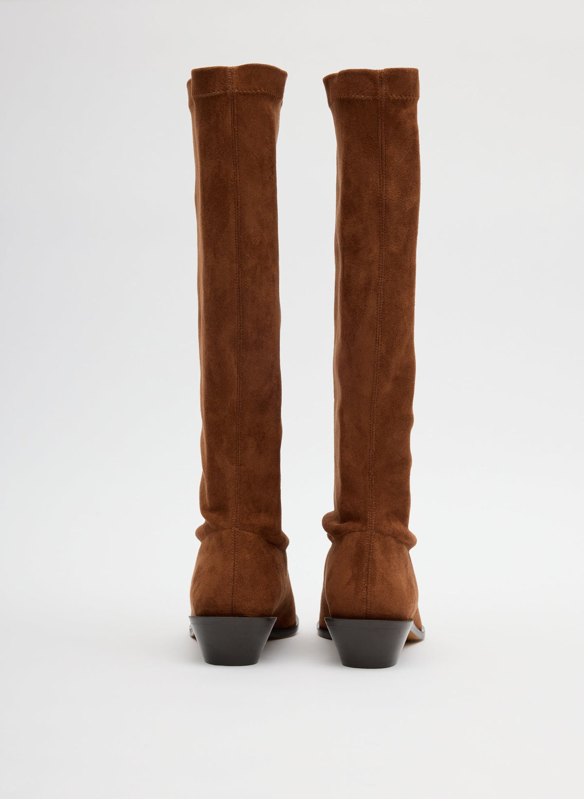 Faux Suede Bronson Boot - Regular Calf Light Brown - Tibi