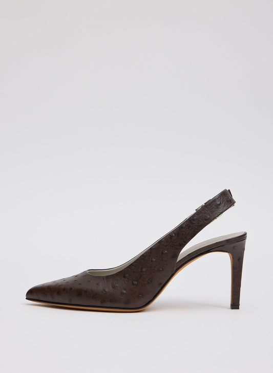 Ostrich Print Reyner Pump Dark Brown - Tibi