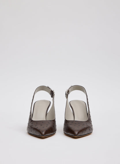 Ostrich Print Reyner Pump Dark Brown - Tibi