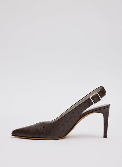 Ostrich Print Reyner Pump Dark Brown - Tibi