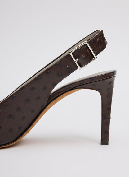Ostrich Print Reyner Pump Dark Brown - Tibi