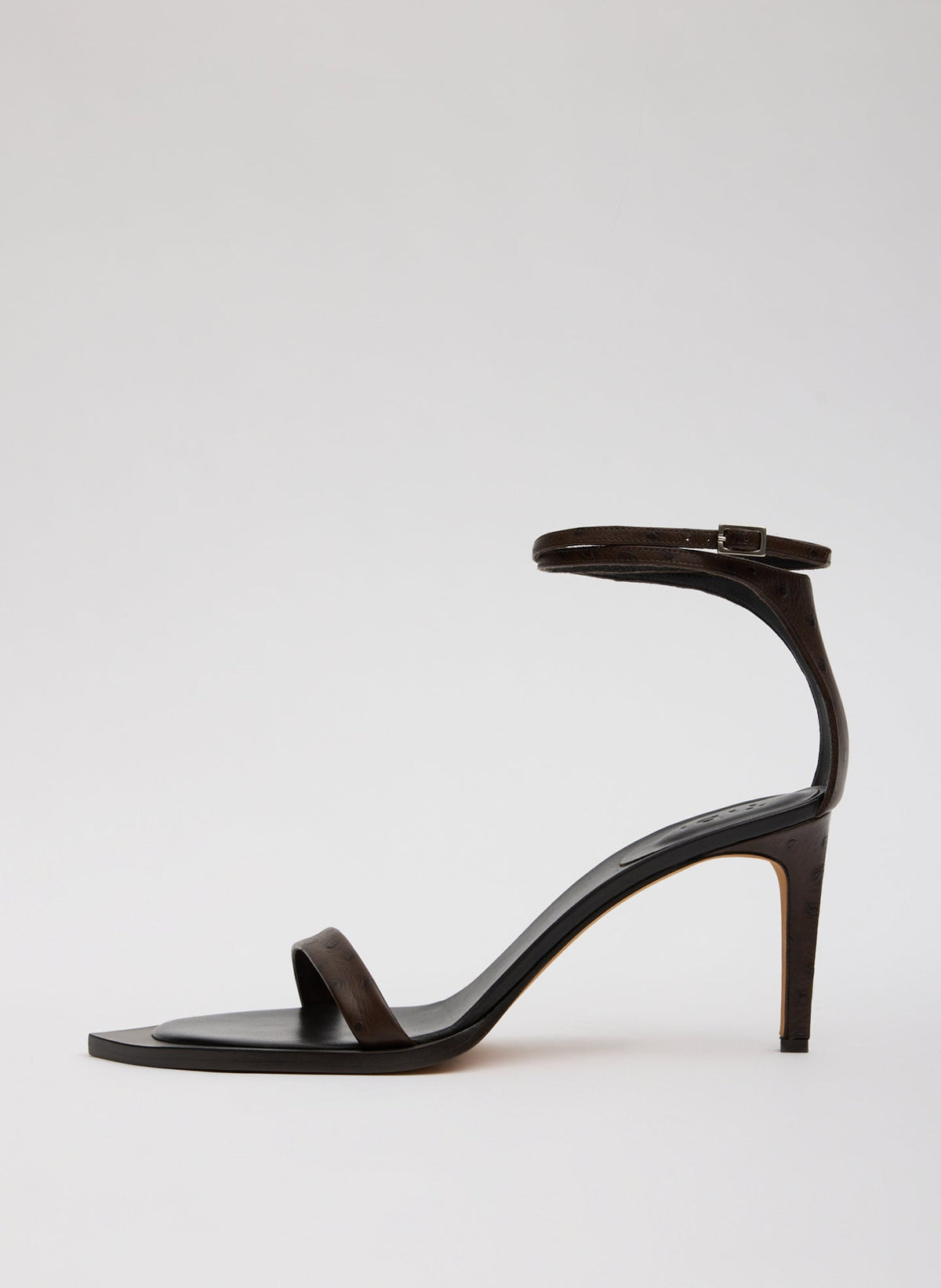 Ostrich Print Erno Heel Dark Brown - Tibi