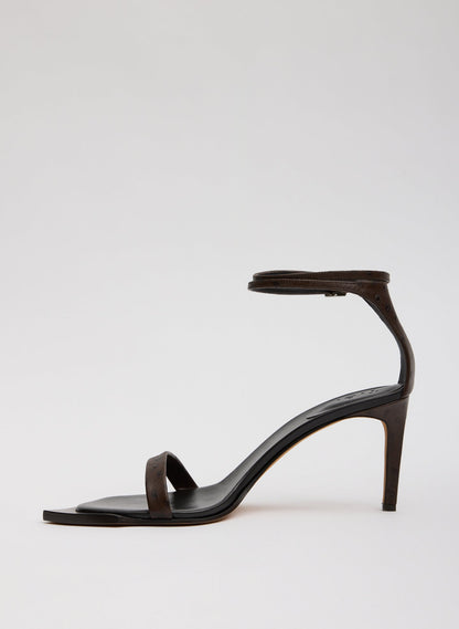 Ostrich Print Erno Heel Dark Brown - Tibi
