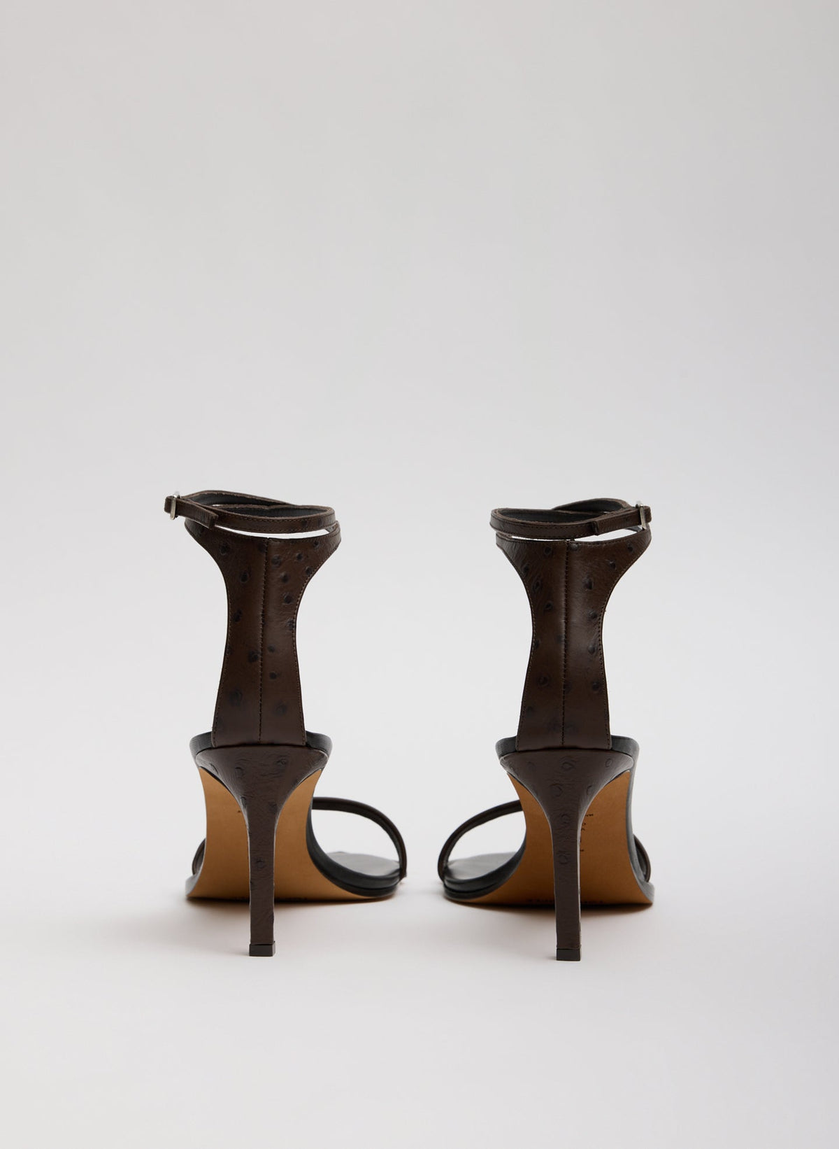 Ostrich Print Erno Heel Dark Brown - Tibi