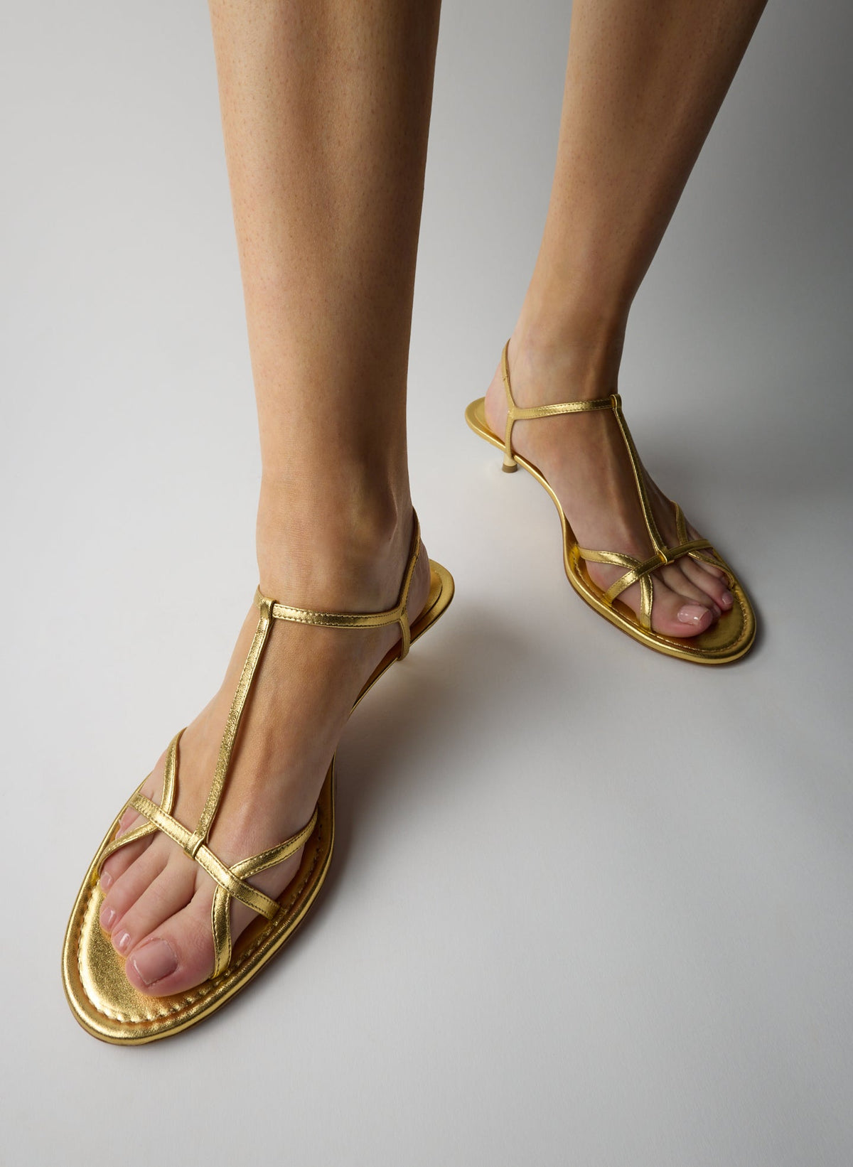 Christopher Metallic Nappa Heel Gold - Tibi