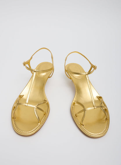 Christopher Metallic Nappa Heel Gold - Tibi