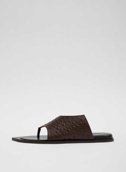 Ostrich Print Gerard Sandal Dark Brown - Tibi