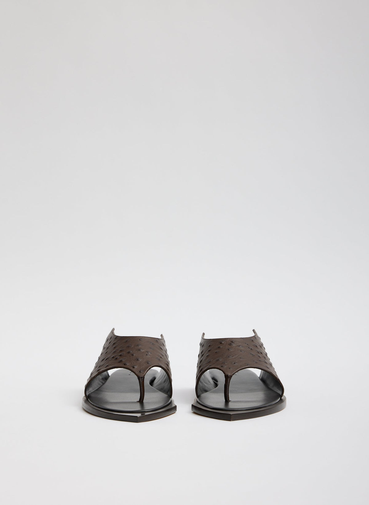 Ostrich Print Gerard Sandal Dark Brown - Tibi