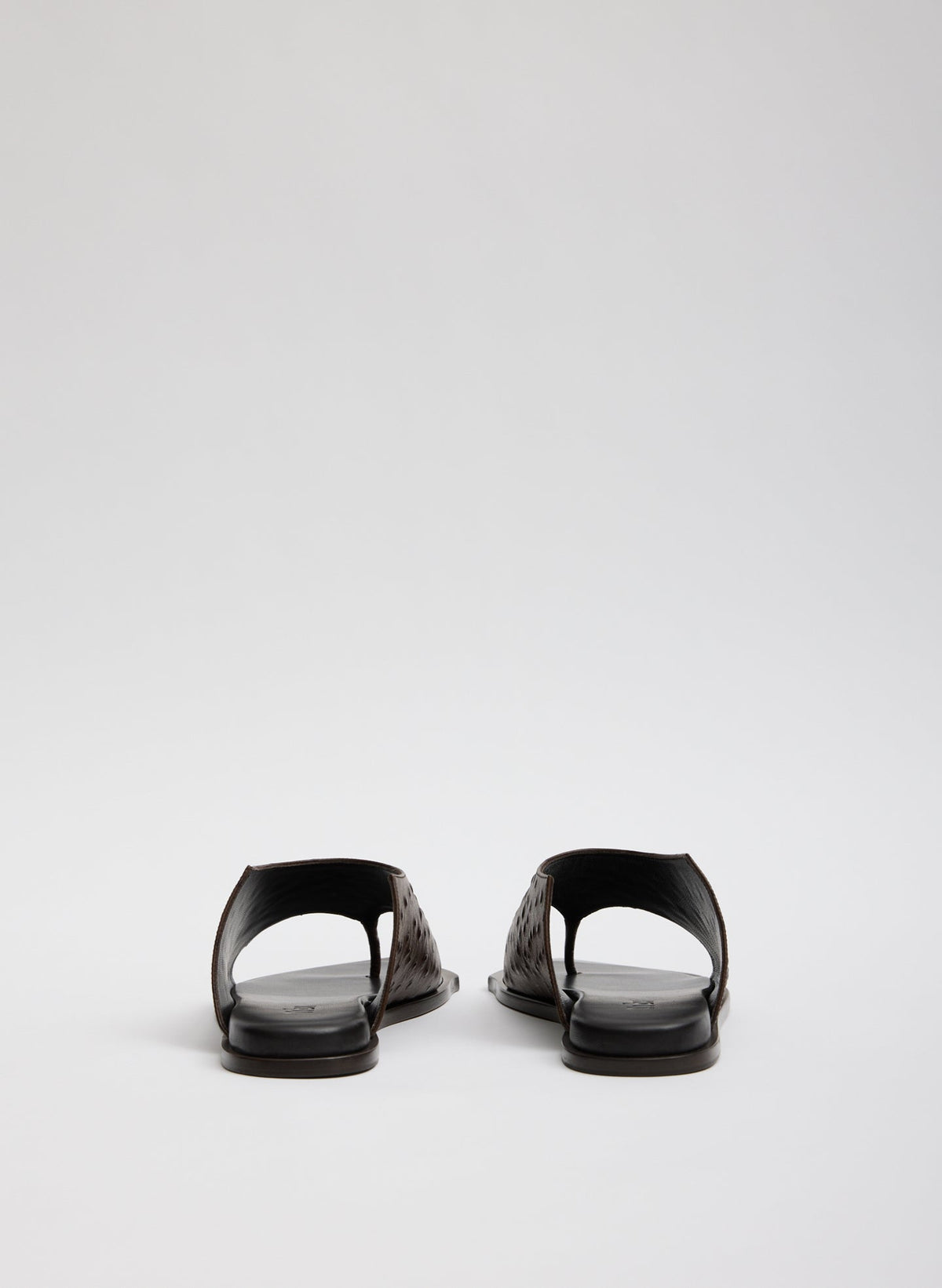 Ostrich Print Gerard Sandal Dark Brown - Tibi