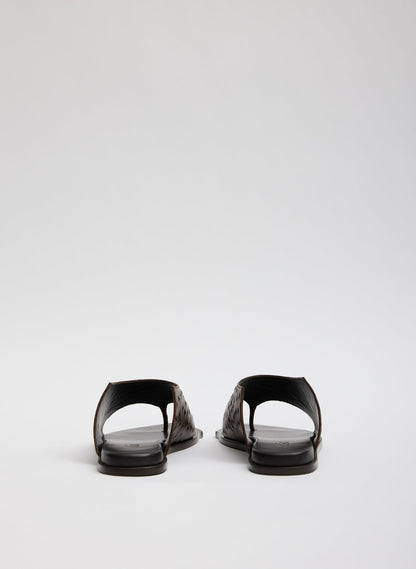 Ostrich Print Gerard Sandal Dark Brown - Tibi