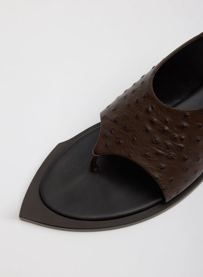 Ostrich Print Gerard Sandal Dark Brown - Tibi