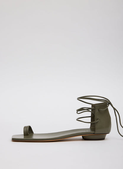 Ali Lace-Up Short Sandal Army Green - Tibi