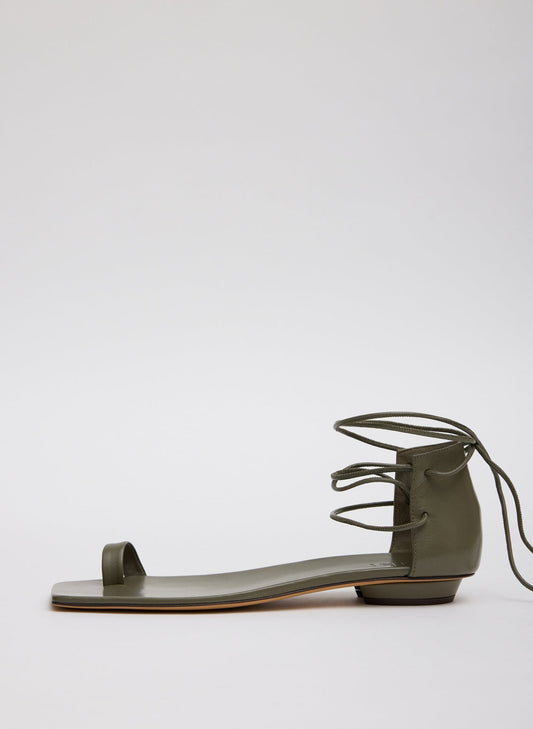Ali Lace-Up Short Sandal Army Green - Tibi