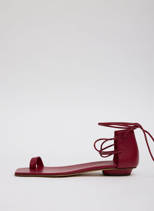 Ali Lace-Up Short Sandal Cherry Red - Tibi