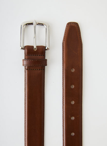 Classic Men's Leather Belt Brown - Tibi