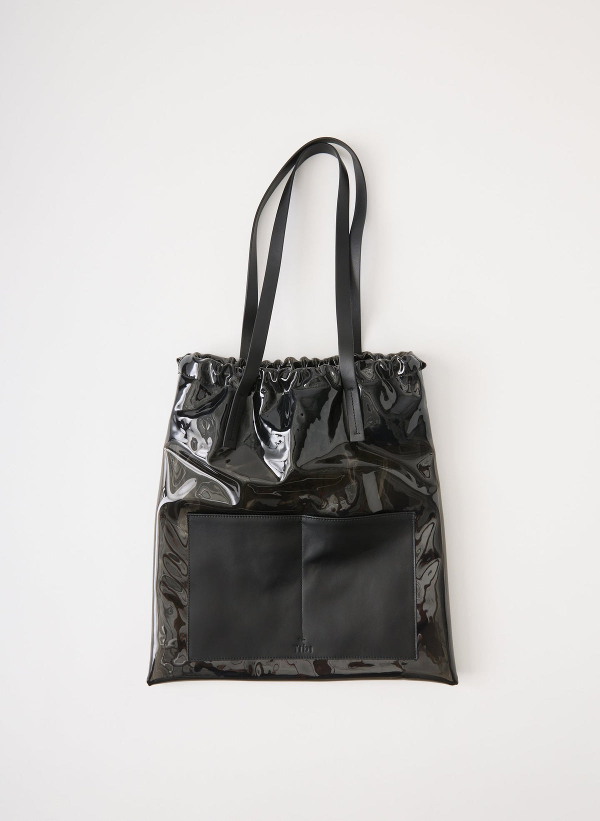 Ruched Lucas Bag Clear Black - Tibi