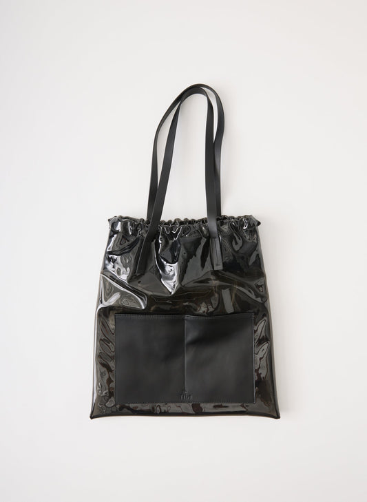 Ruched Lucas Bag Clear Black - Tibi