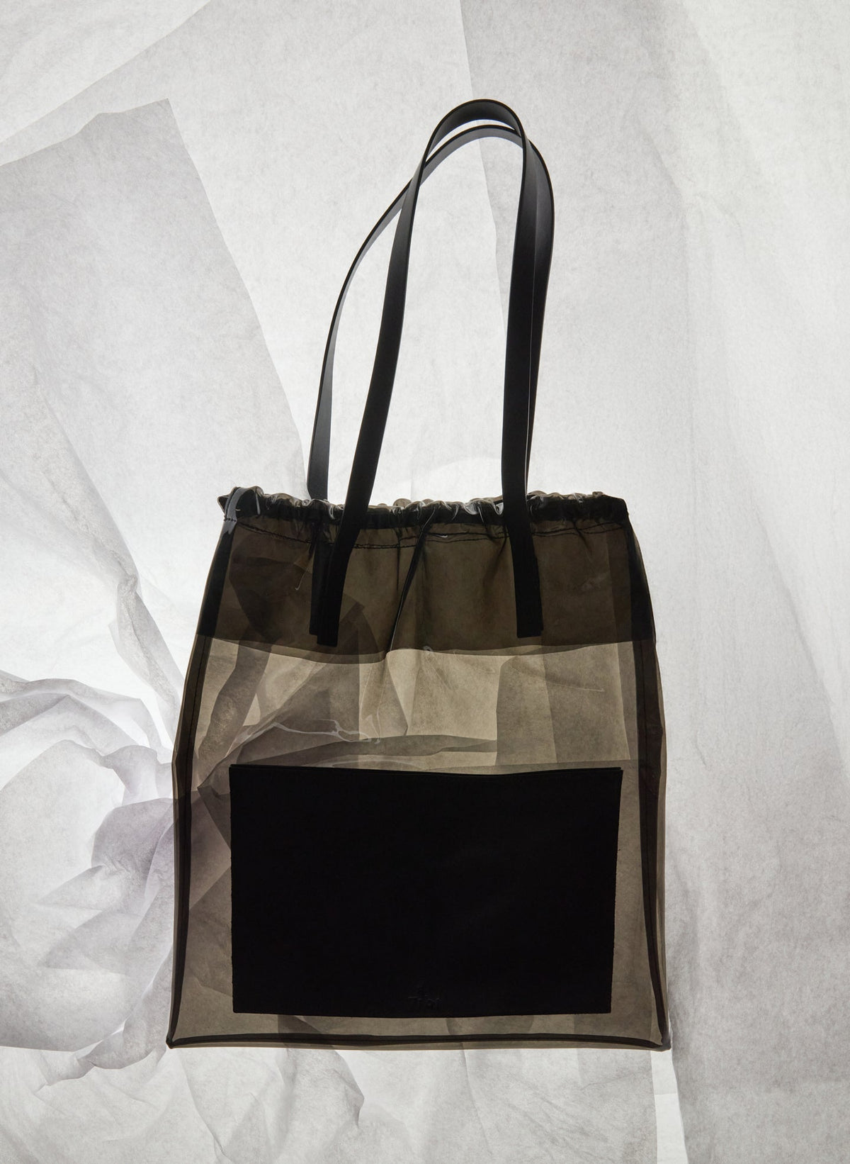 Ruched Lucas Bag Clear Black - Tibi