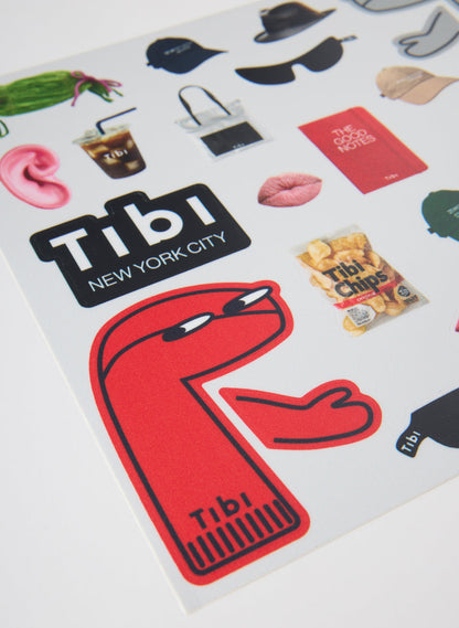 Borg Dress Up Sticker Sheet Multi - Tibi