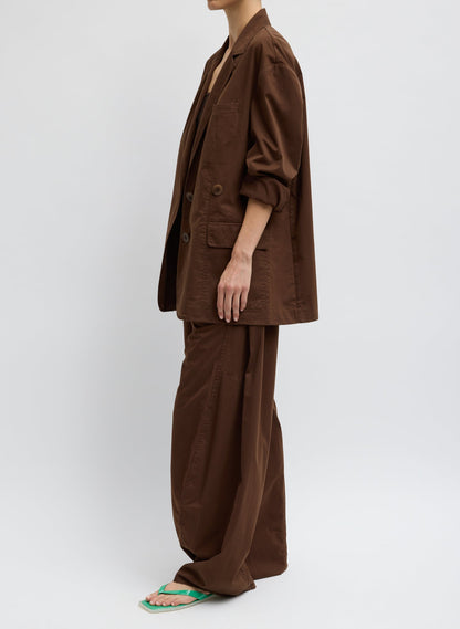 Garment Dyed Silky Cotton Liam Blazer Brown - Tibi