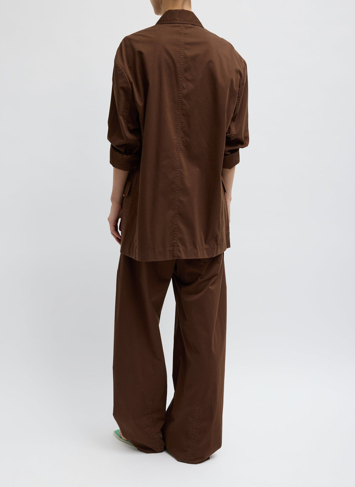 Garment Dyed Silky Cotton Liam Blazer Brown - Tibi